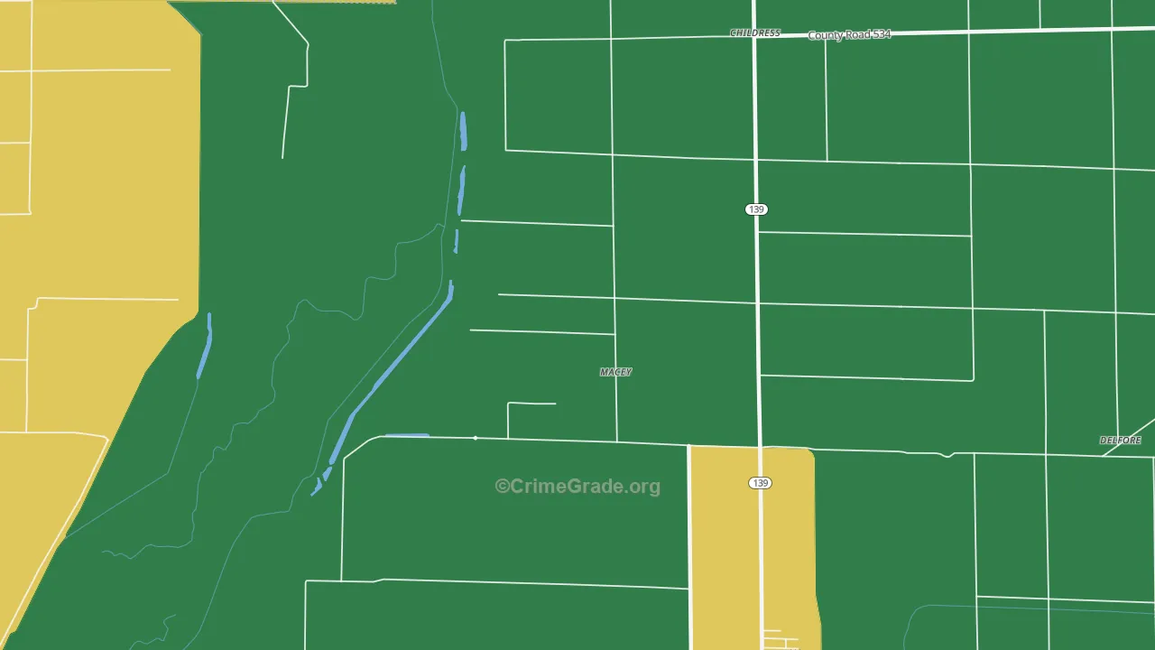 Macey, AR Map of Assault Rates