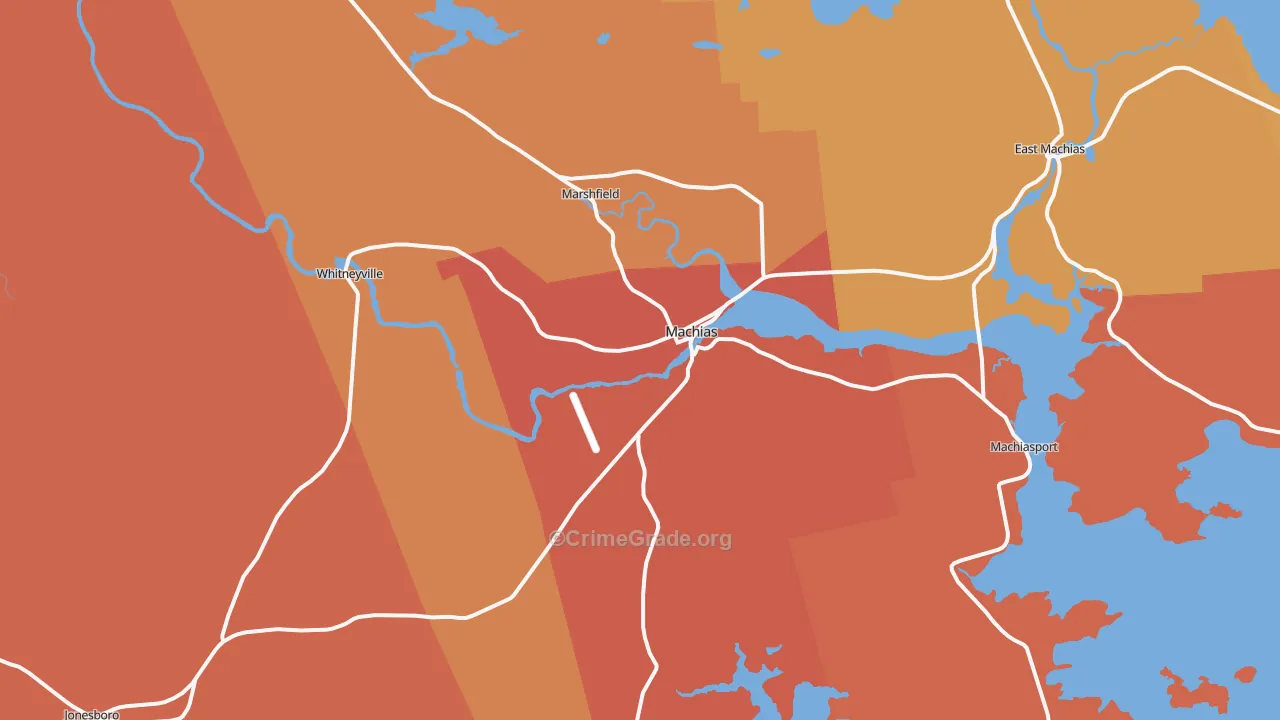 Machias, ME Map of Assault Rates