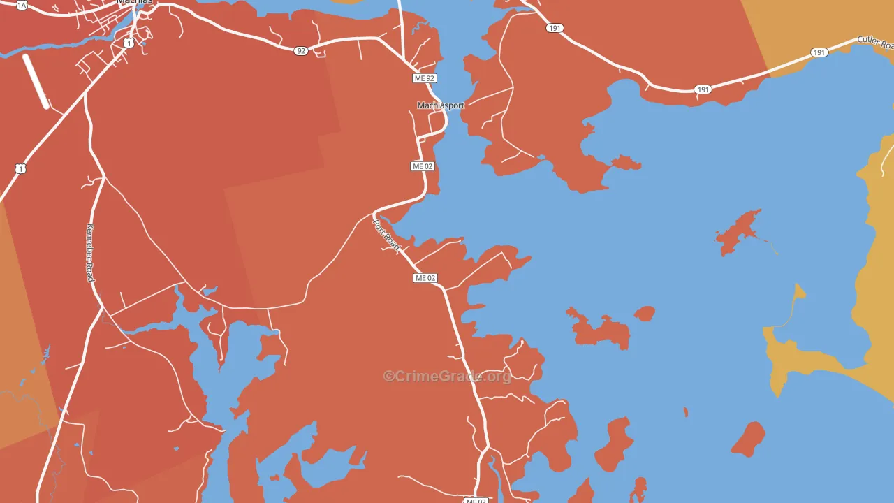 Machiasport, ME Map of Assault Rates