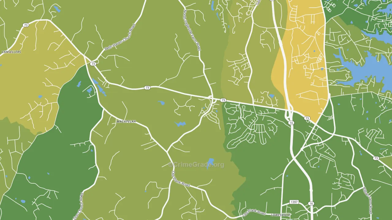 Machpelah, NC Map of Assault Rates