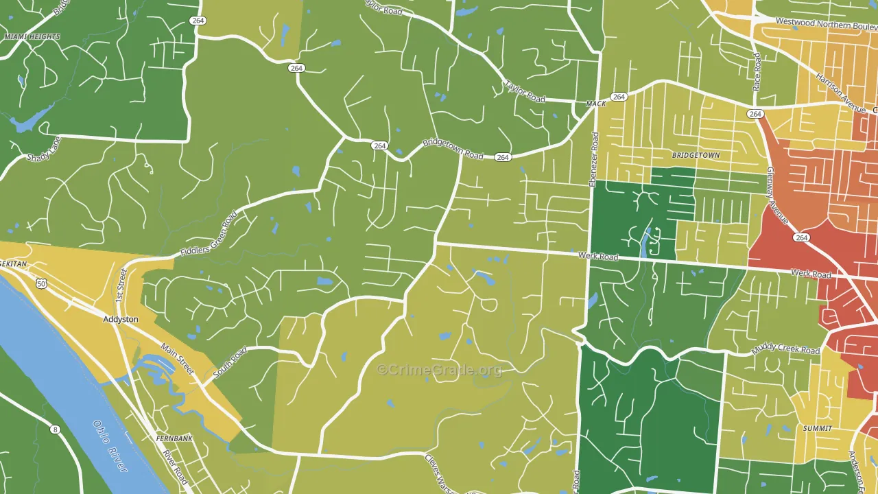 Mack South, Cincinnati, OH Map of Assault Rates
