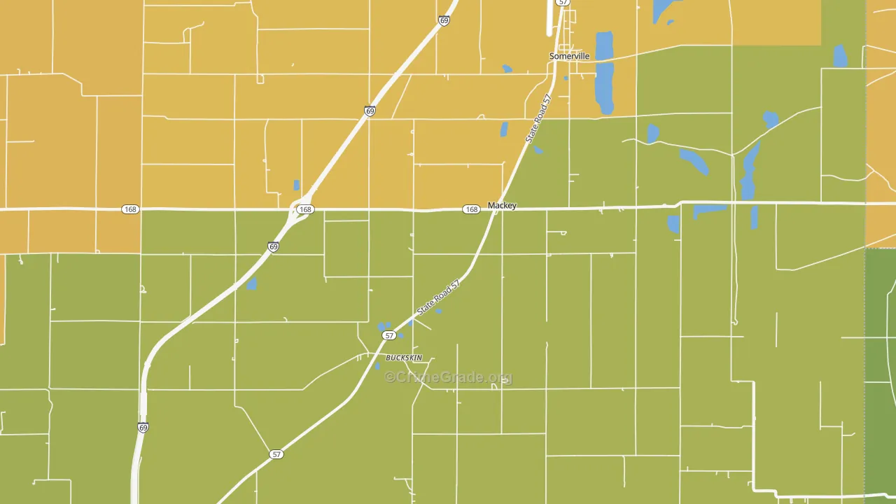 Mackey, IN Map of Assault Rates