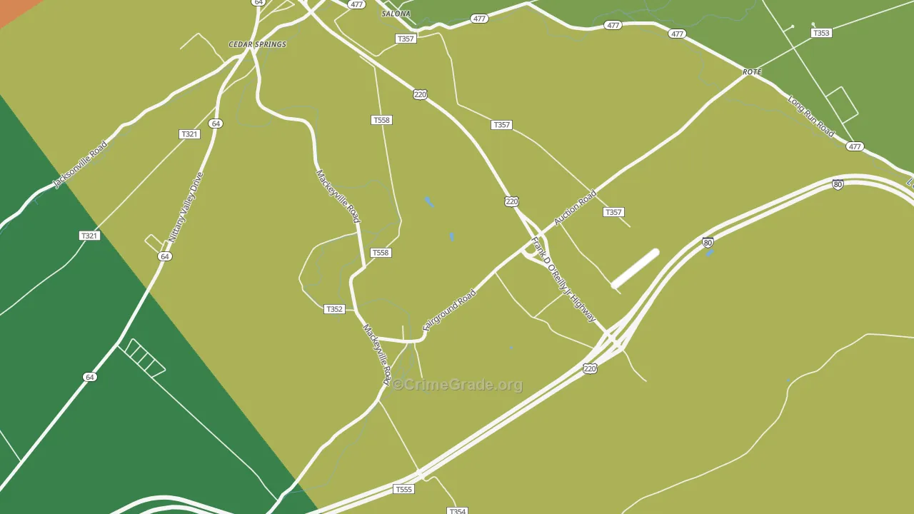 Mackeyville, PA Map of Assault Rates