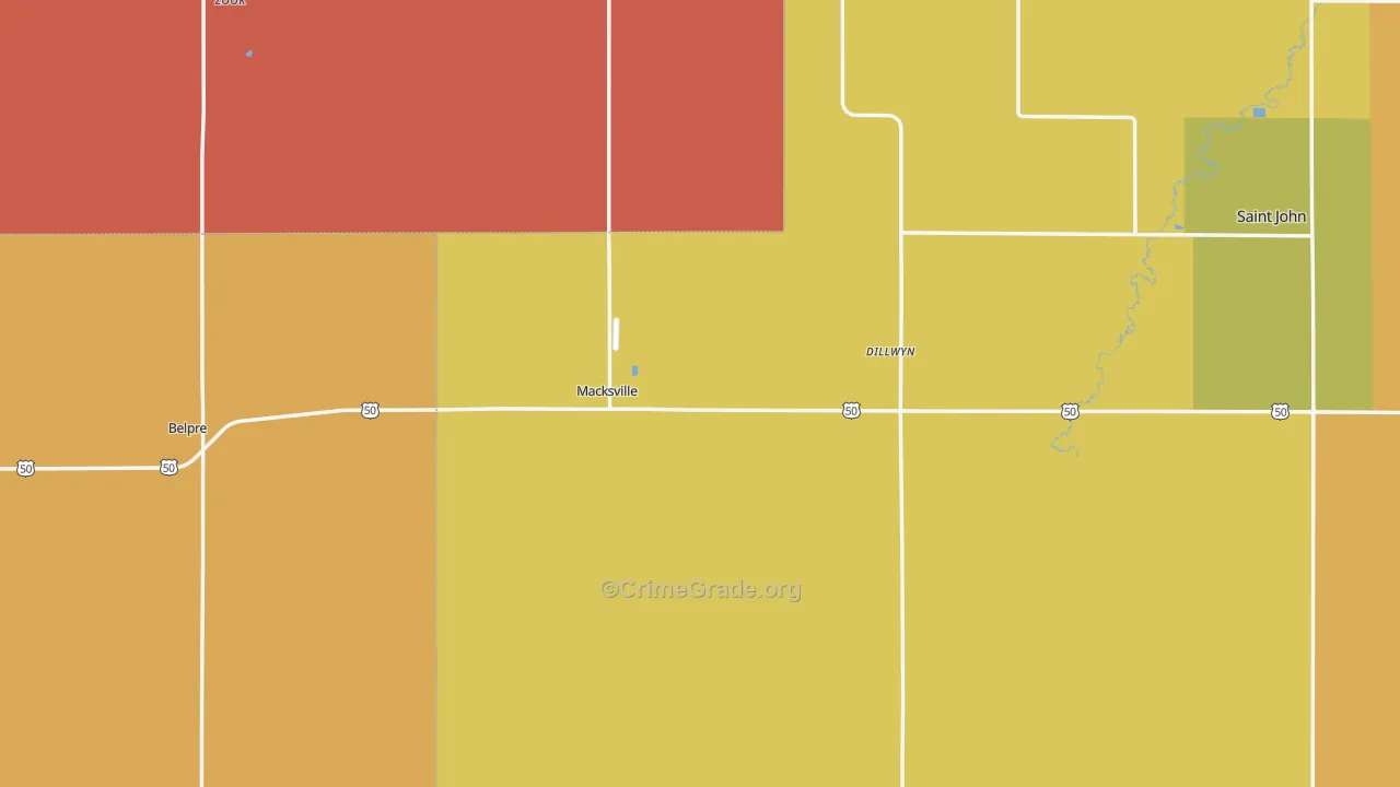 Macksville, KS Map of Assault Rates