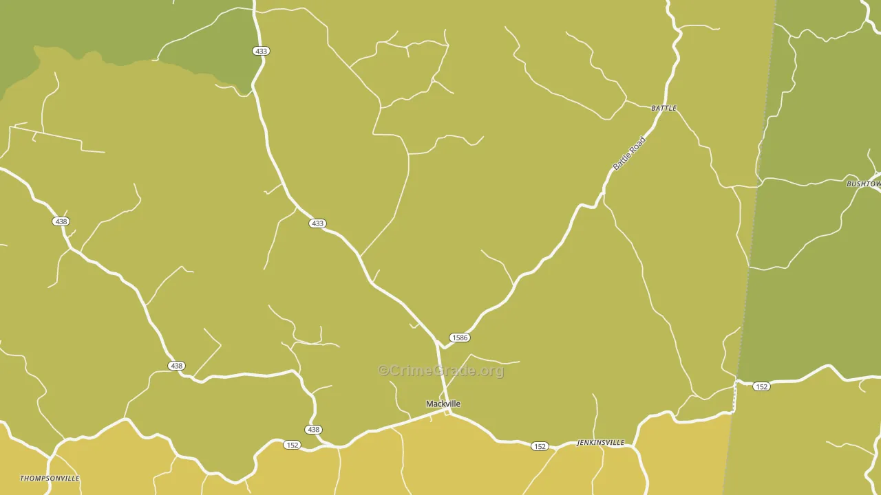 Mackville, KY Map of Assault Rates