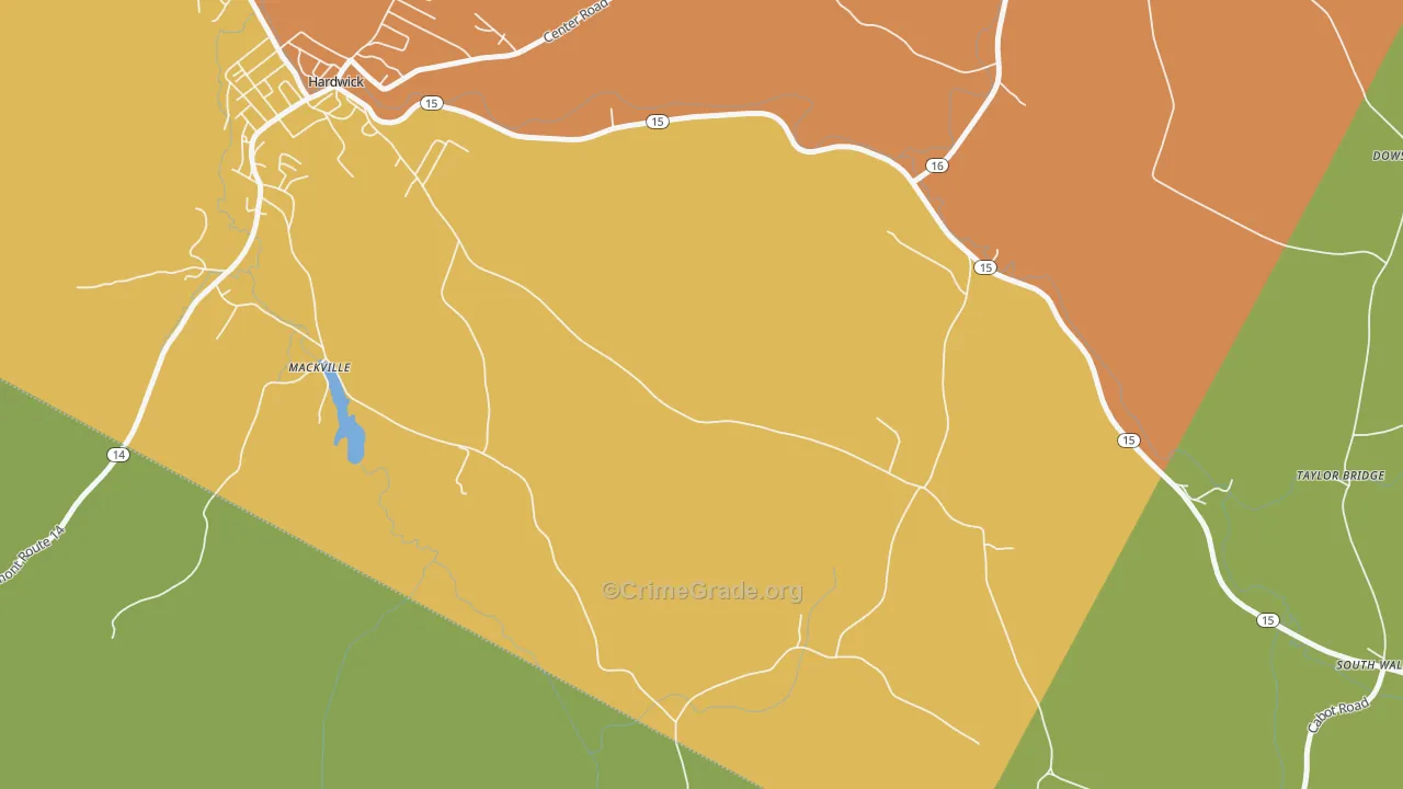 Mackville, VT Map of Assault Rates