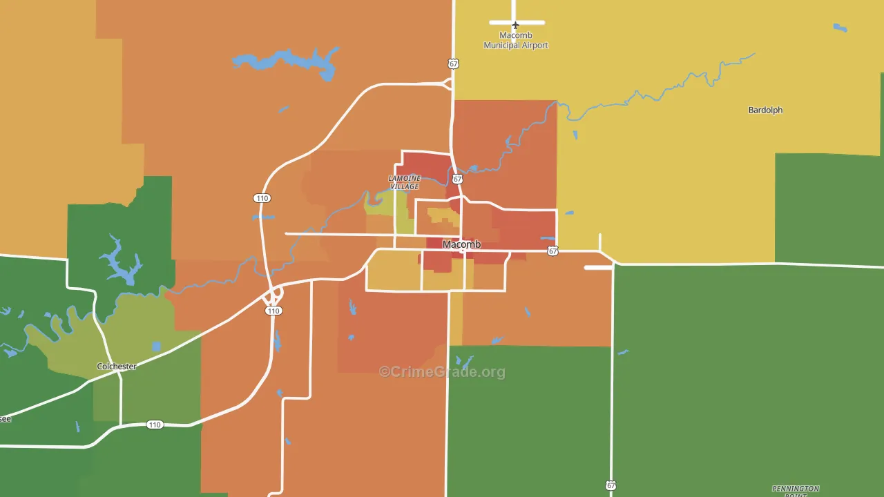 Macomb, IL Map of Assault Rates