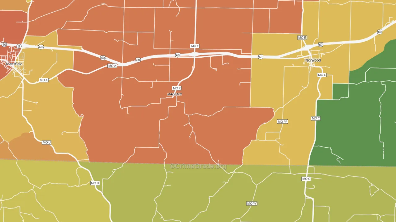 Macomb, MO Map of Assault Rates