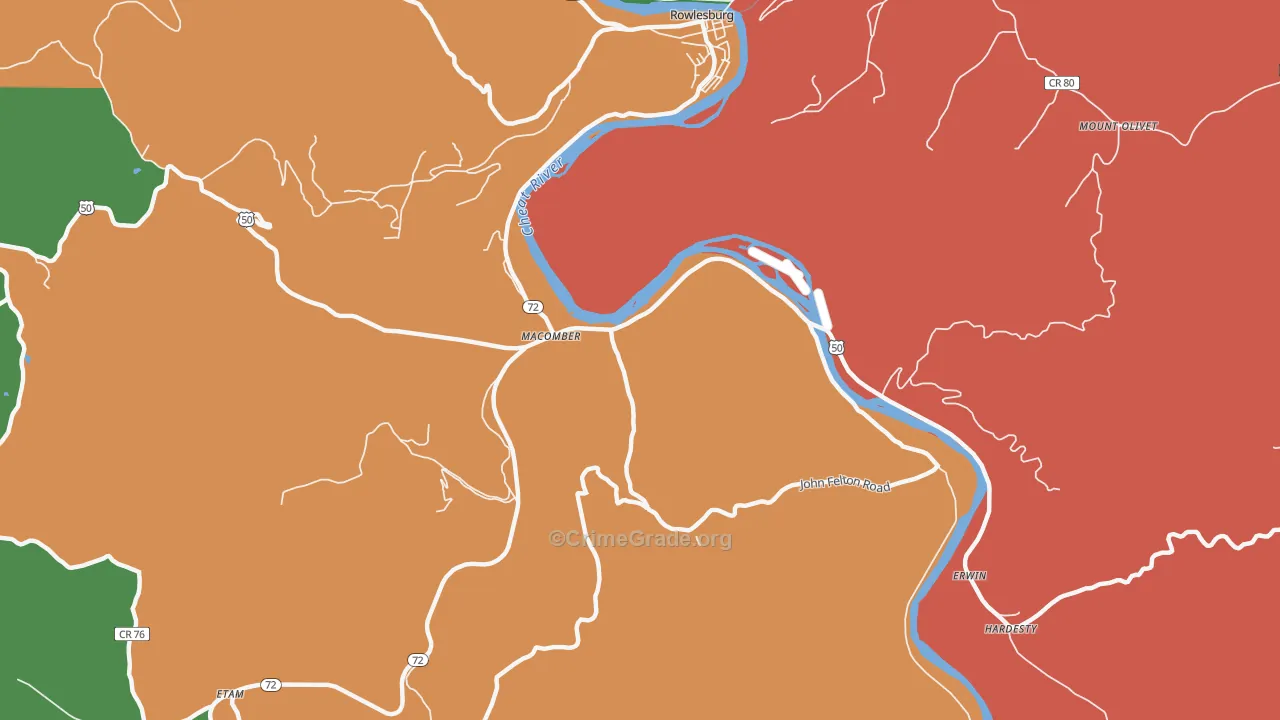 Macomber, WV Map of Assault Rates