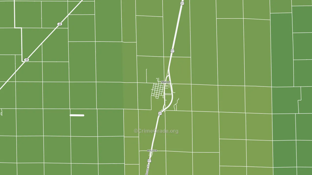 Macon, IL Map of Assault Rates