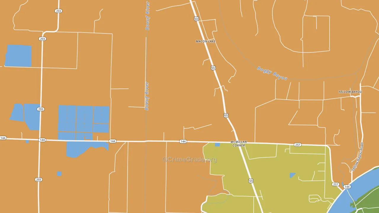 Macon Lake, AR Map of Assault Rates