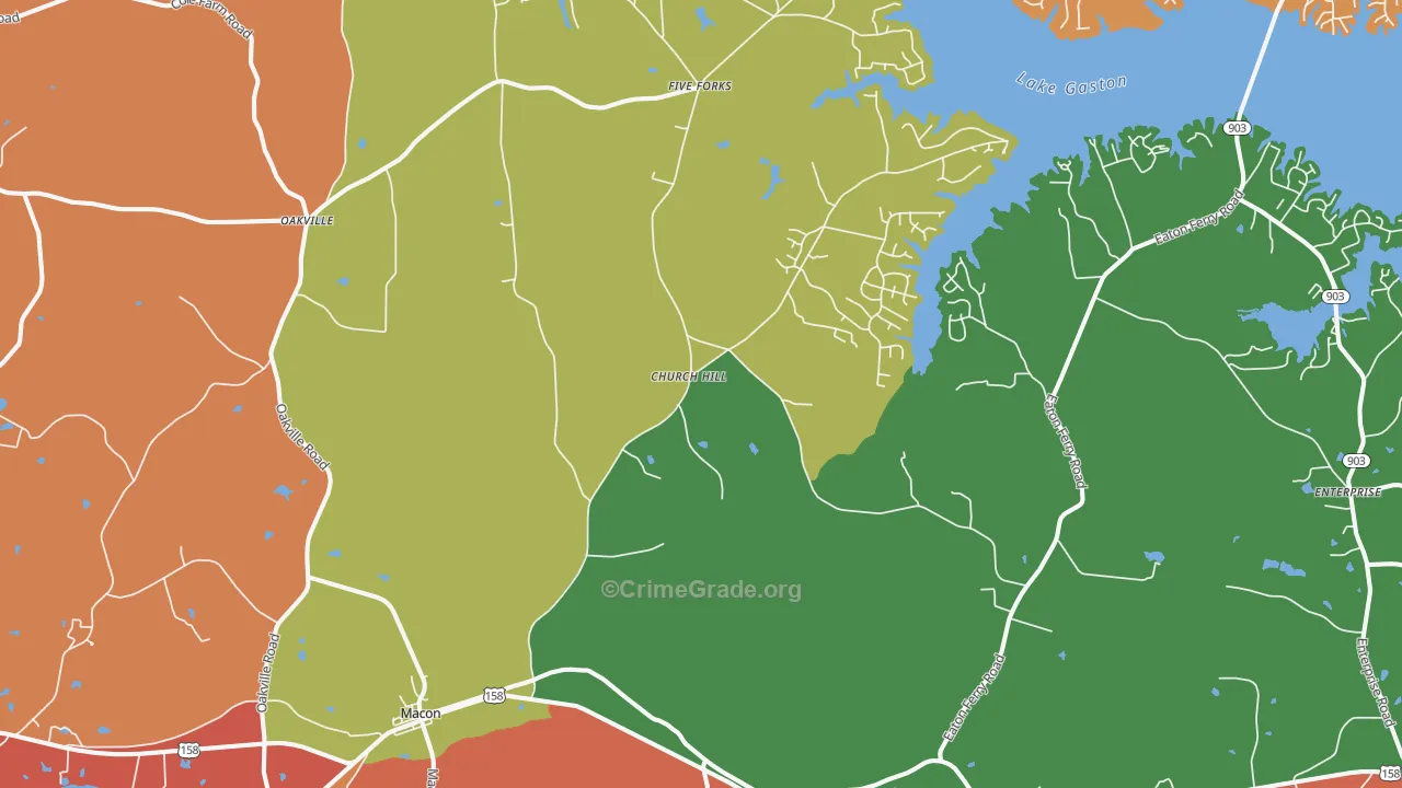 Macon, NC Map of Assault Rates