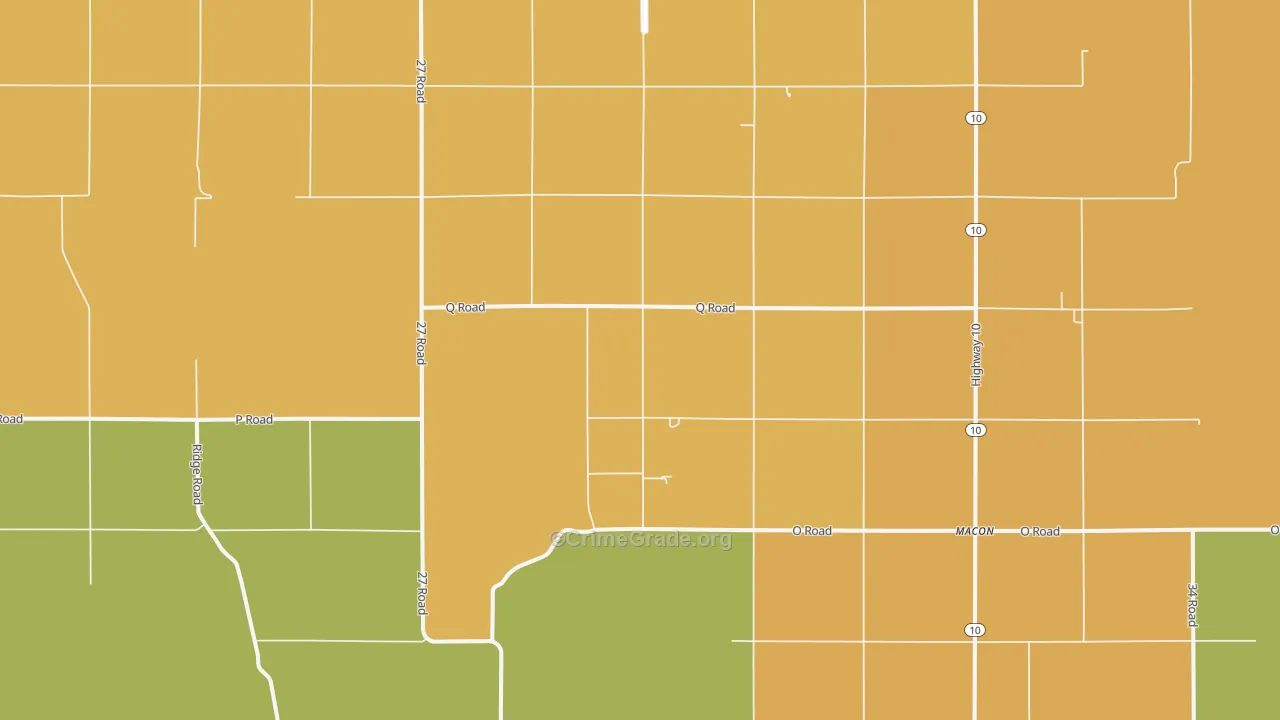 Macon, NE Map of Assault Rates