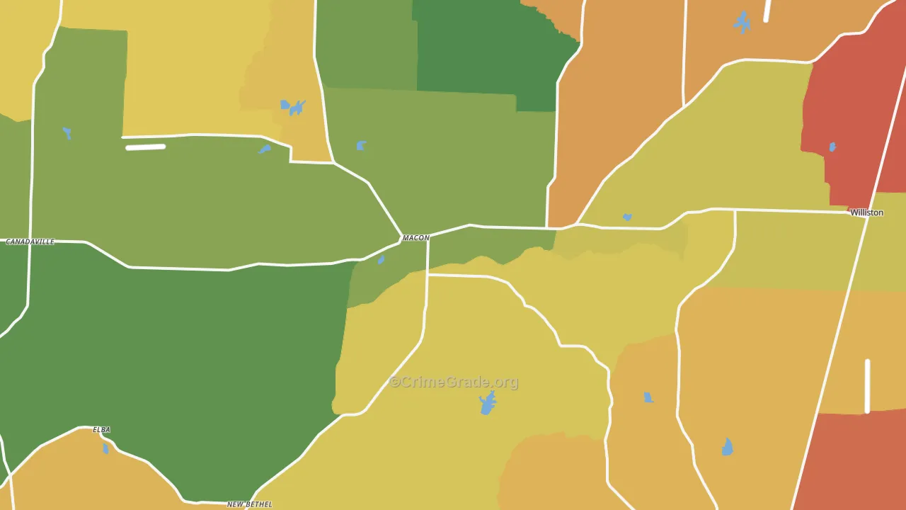 Macon, TN Map of Assault Rates