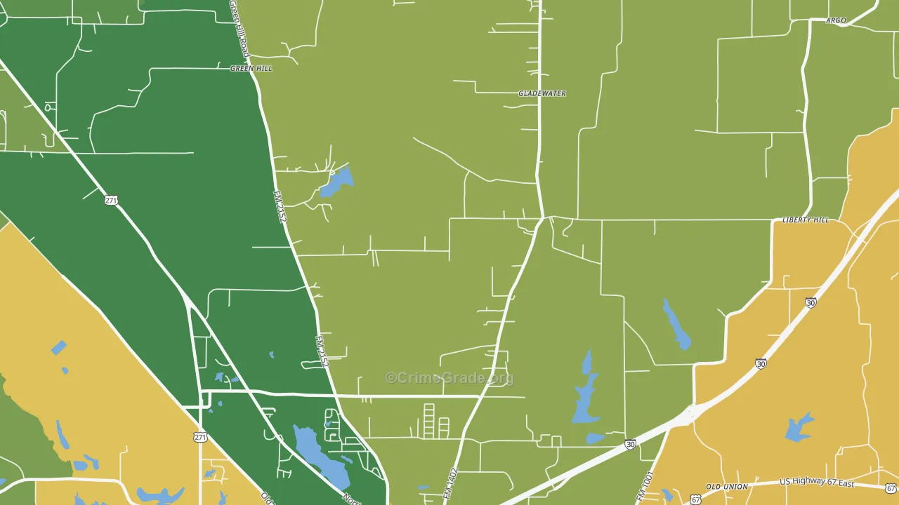 Macon, TX Map of Assault Rates