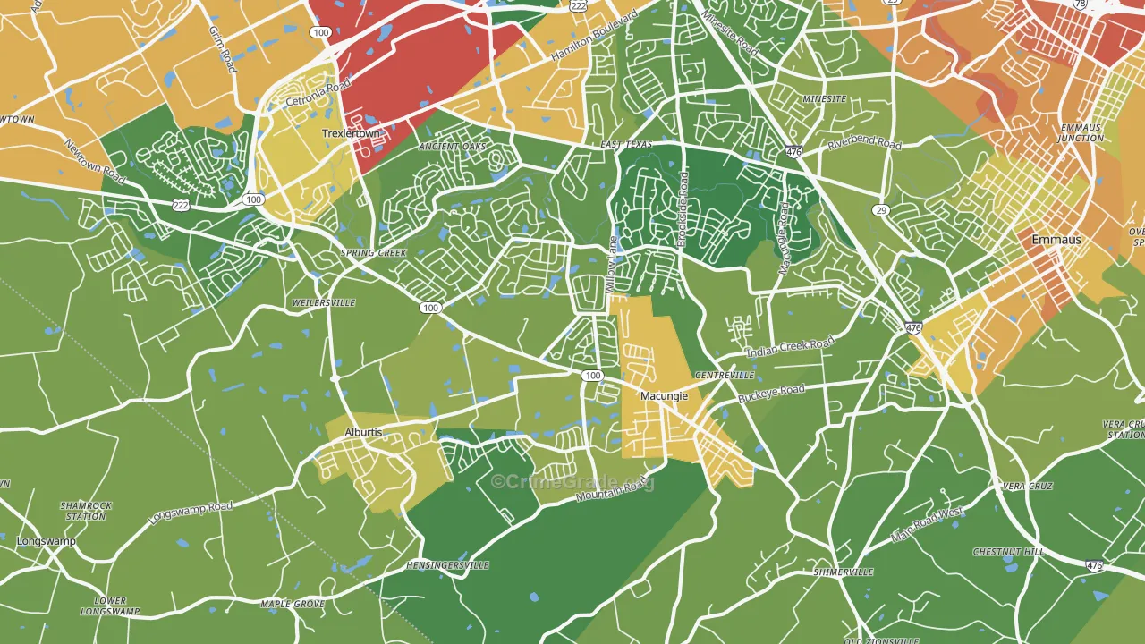 Macungie, PA Map of Assault Rates