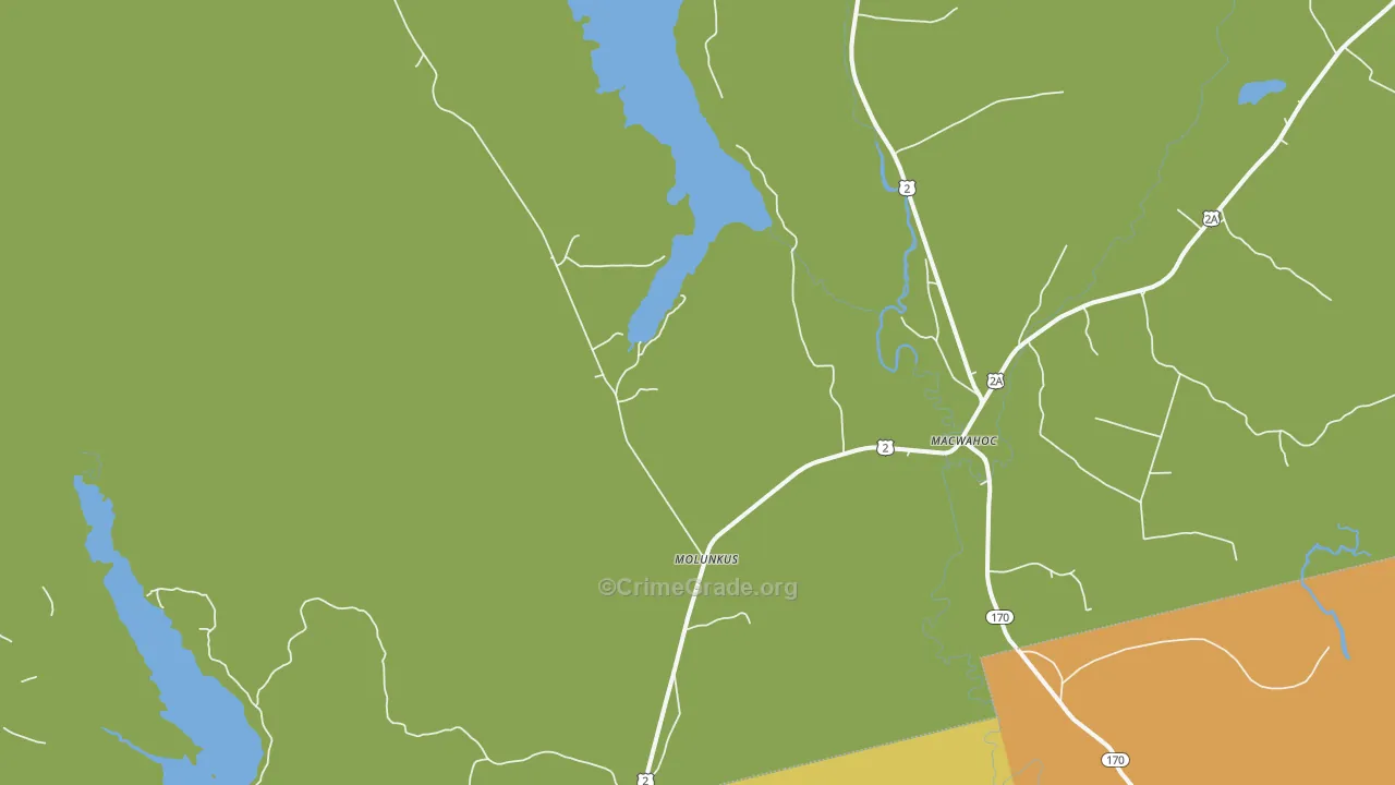 Macwahoc, ME Map of Assault Rates
