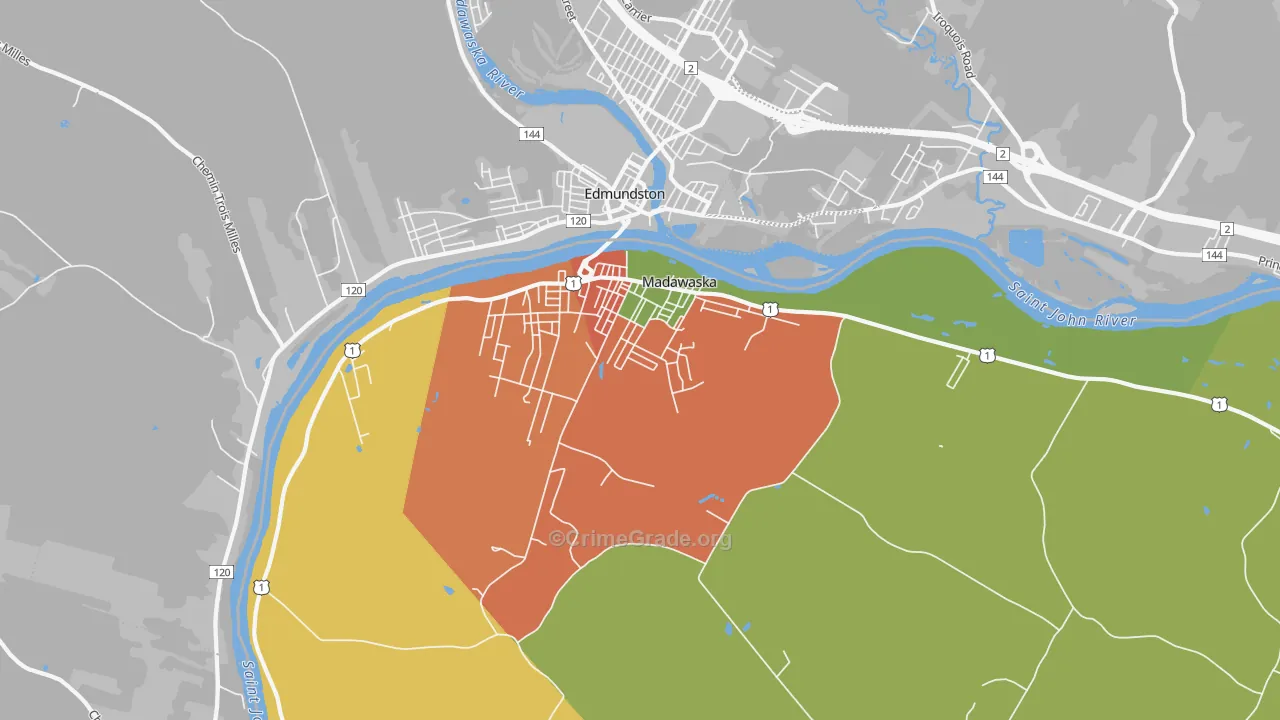 Madawaska, ME Map of Assault Rates