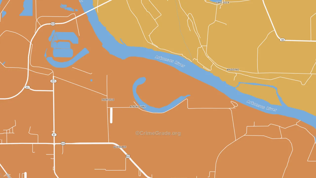 Madding, AR Map of Assault Rates