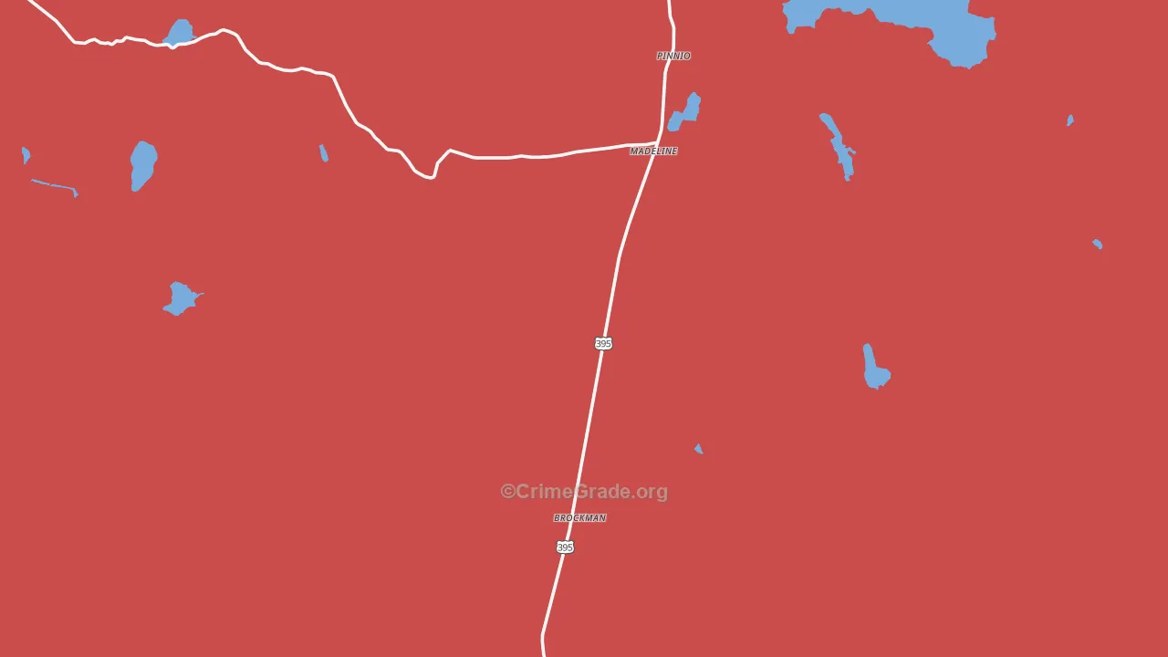 Madeline, CA Map of Assault Rates