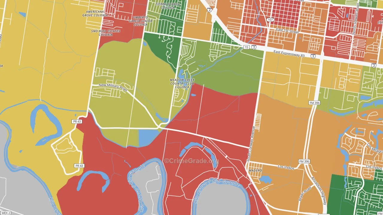 Madero, TX Map of Assault Rates