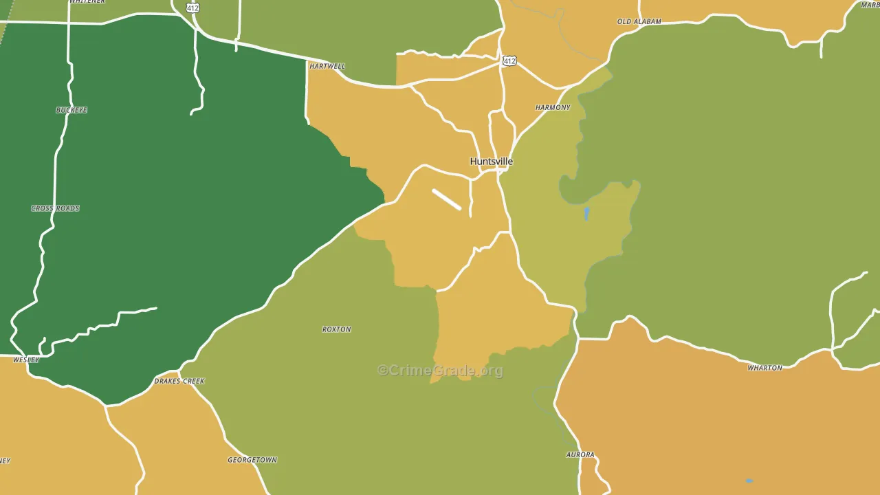 Madison County, AR Map of Assault Rates