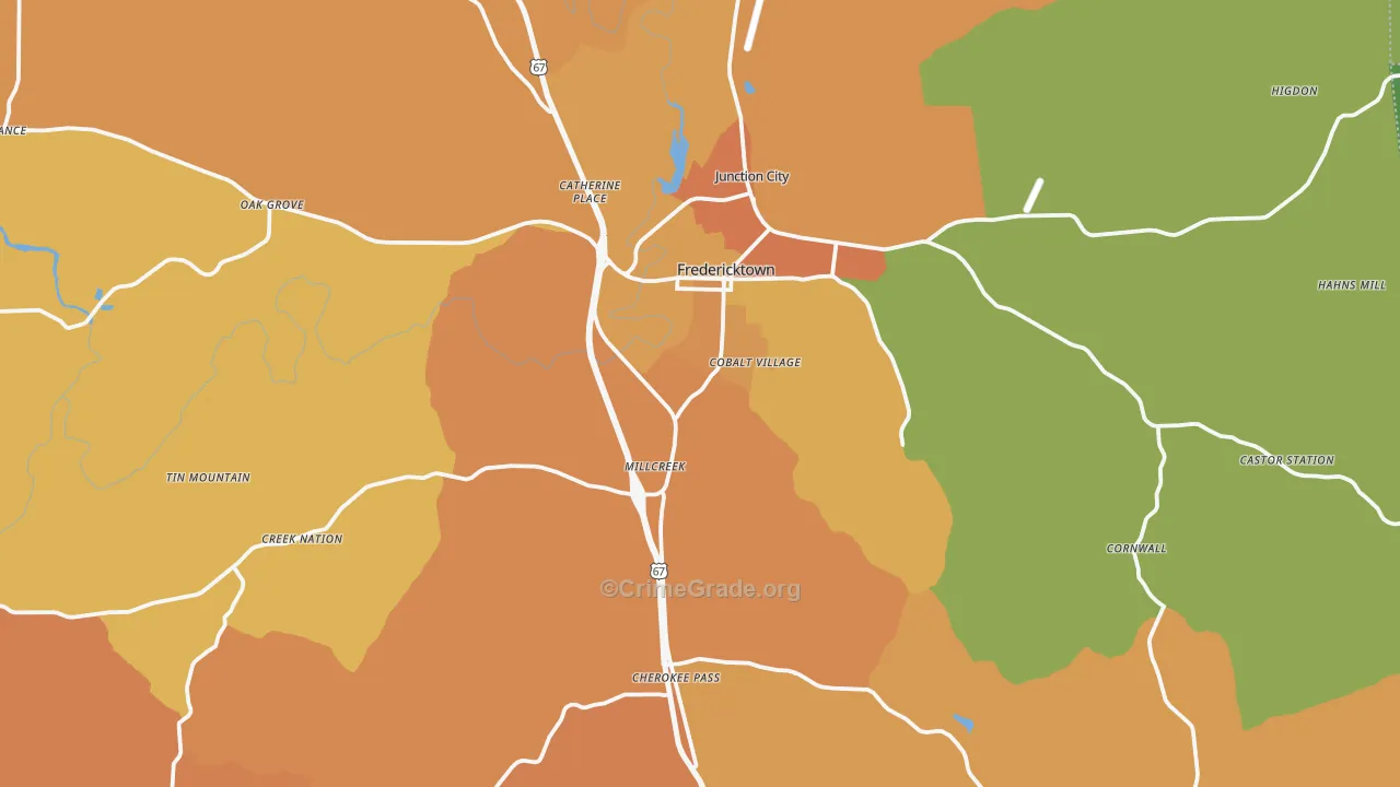 Madison County, MO Map of Assault Rates