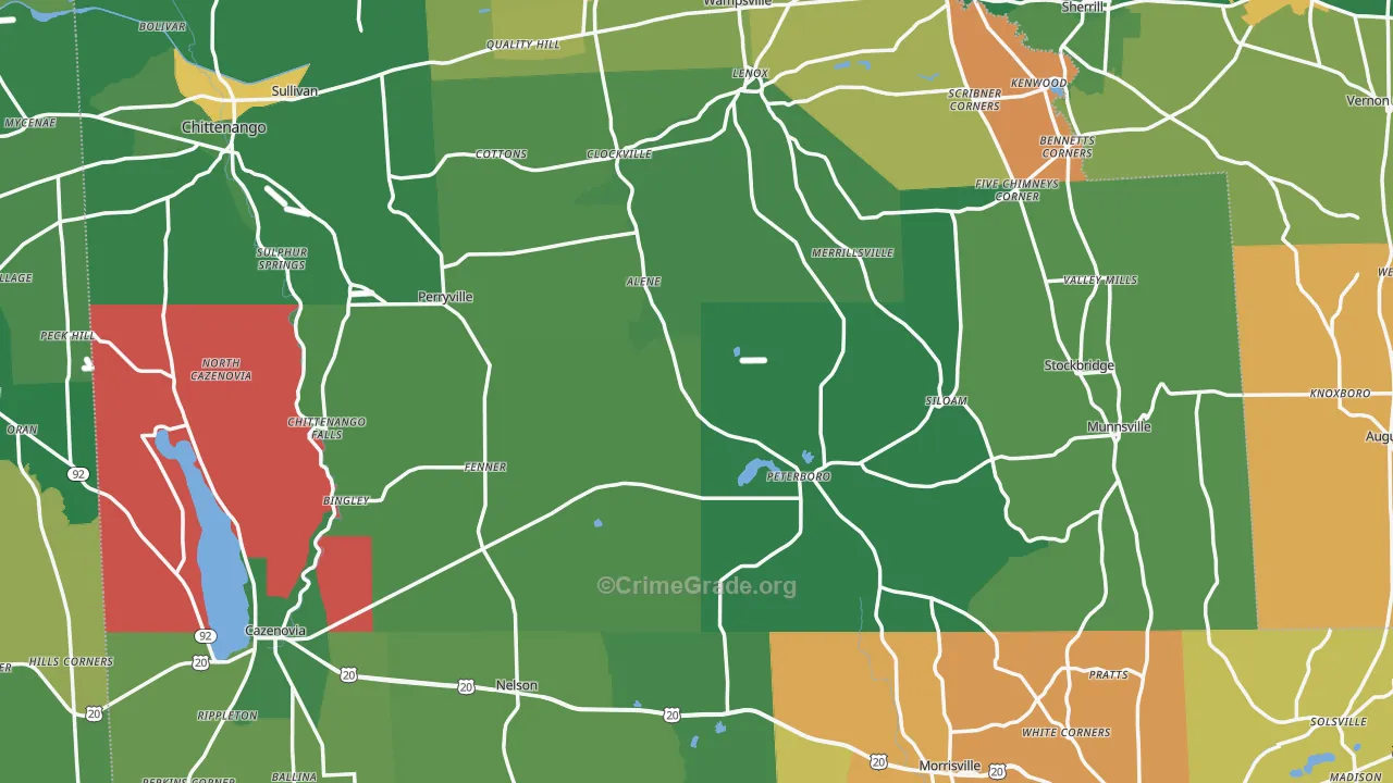 Madison County, NY Map of Assault Rates
