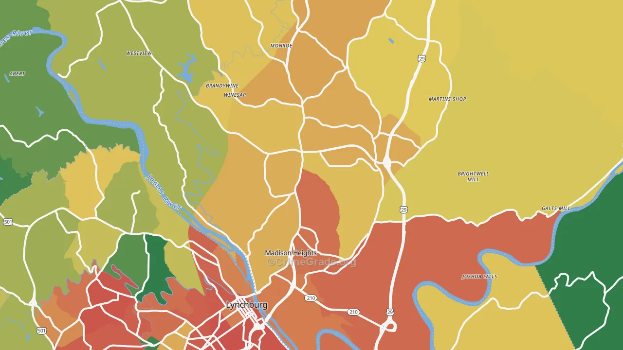 Madison Heights, VA Map of Assault Rates