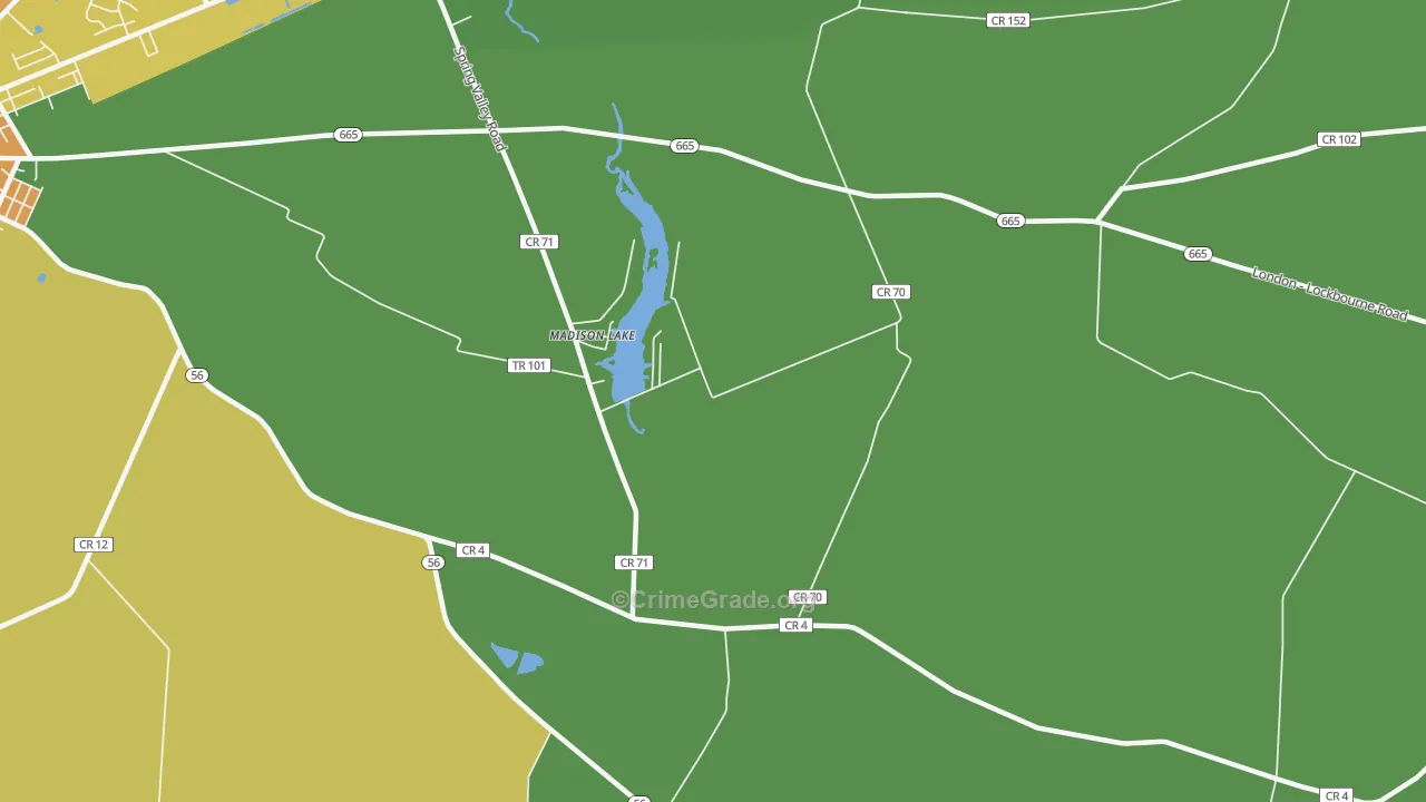 Madison Lake, OH Map of Assault Rates