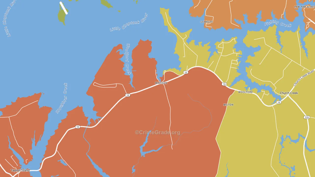 Madison, MD Map of Assault Rates