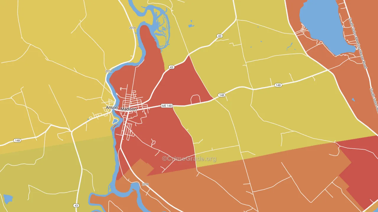 Madison, ME Map of Assault Rates