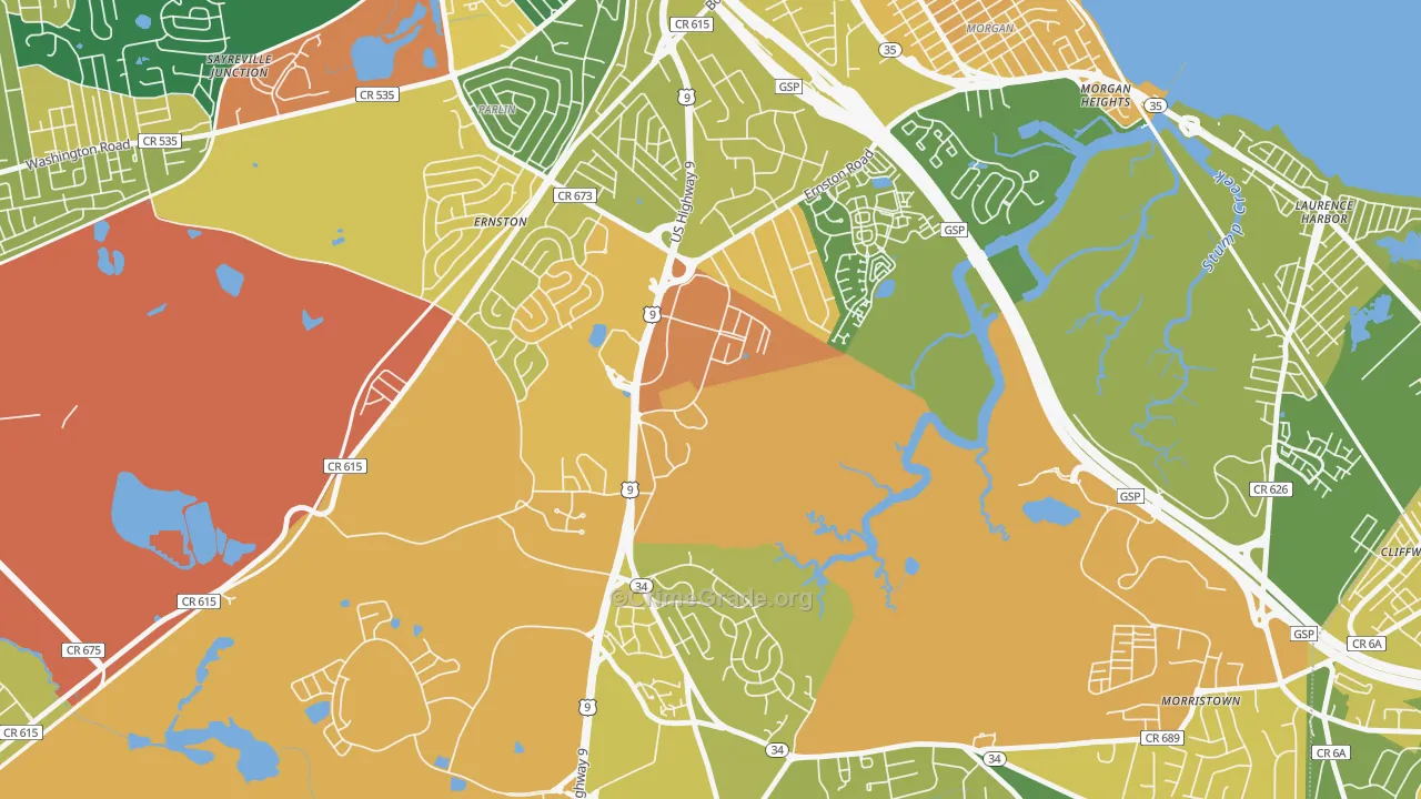 Madison Park, NJ Map of Assault Rates
