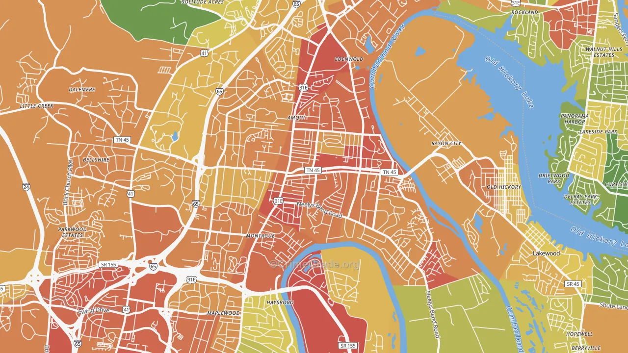 Madison, TN Map of Assault Rates