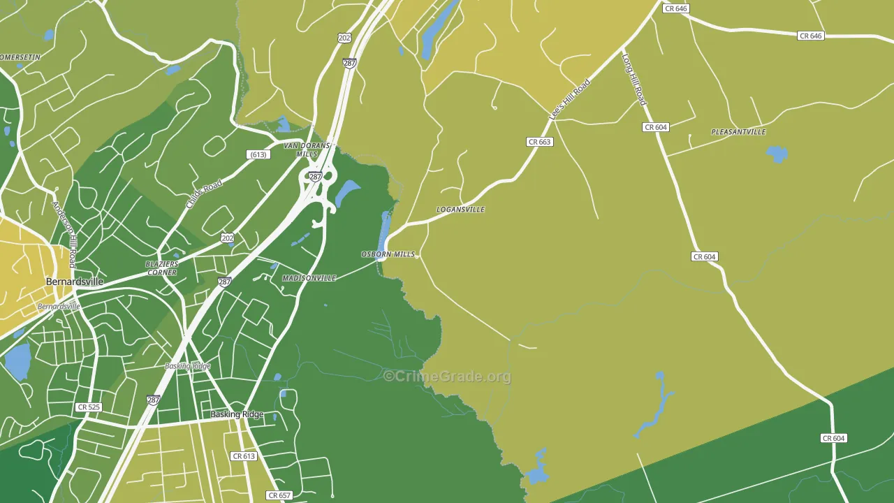 Madisonville, NJ Map of Assault Rates