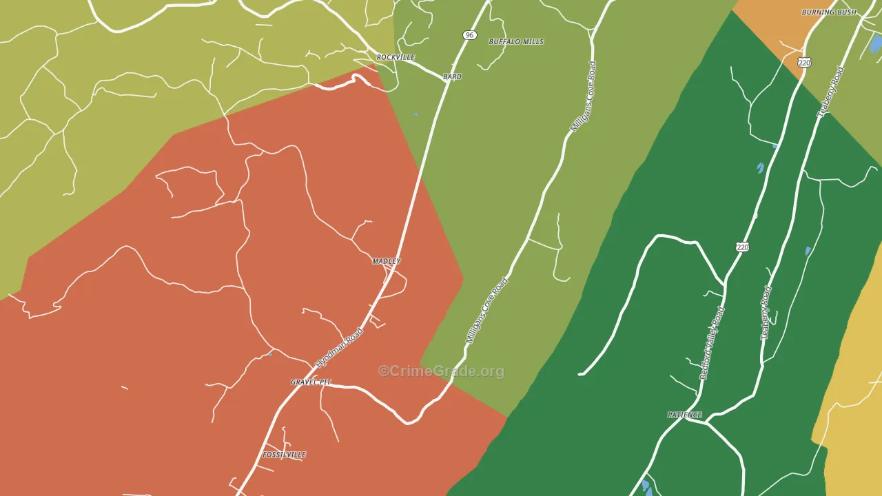 Madley, PA Map of Assault Rates