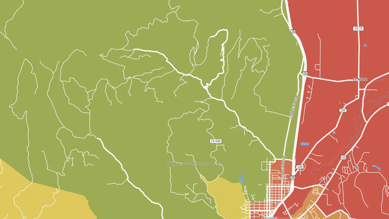 Madrid, CO Map of Assault Rates