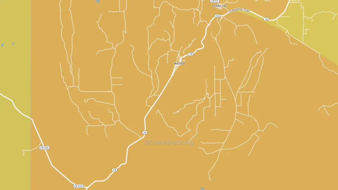 Madrid, NM Map of Assault Rates