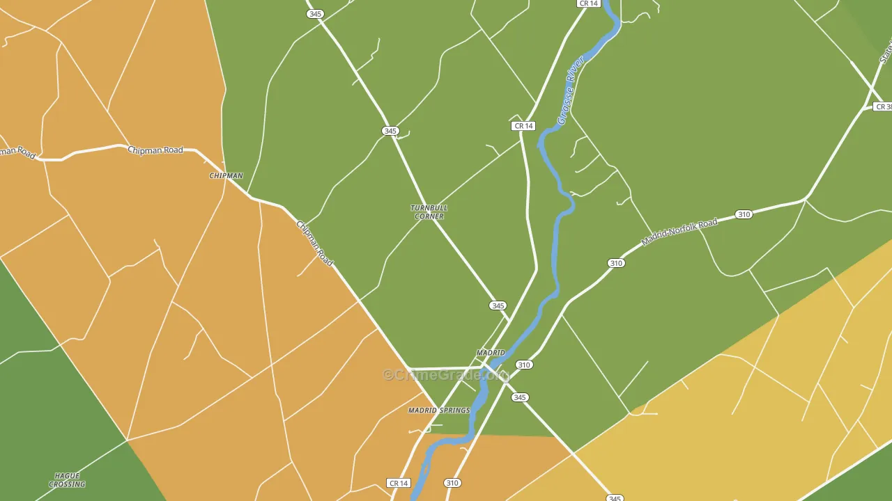 Madrid, NY Map of Assault Rates