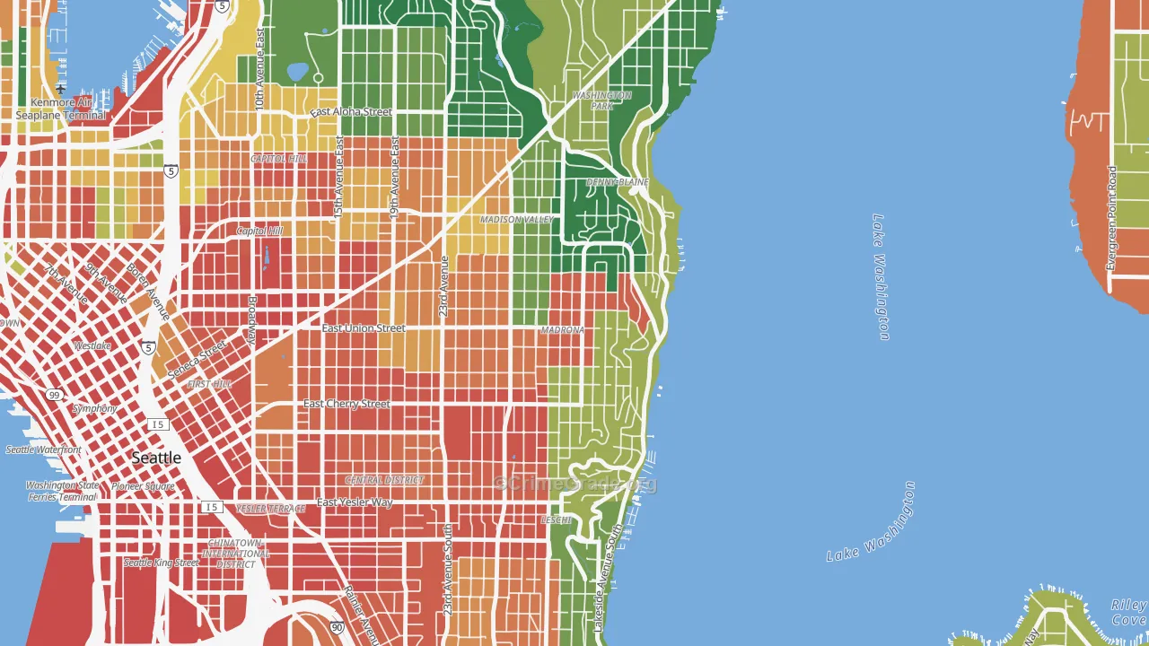Madrona, Seattle, WA Map of Assault Rates