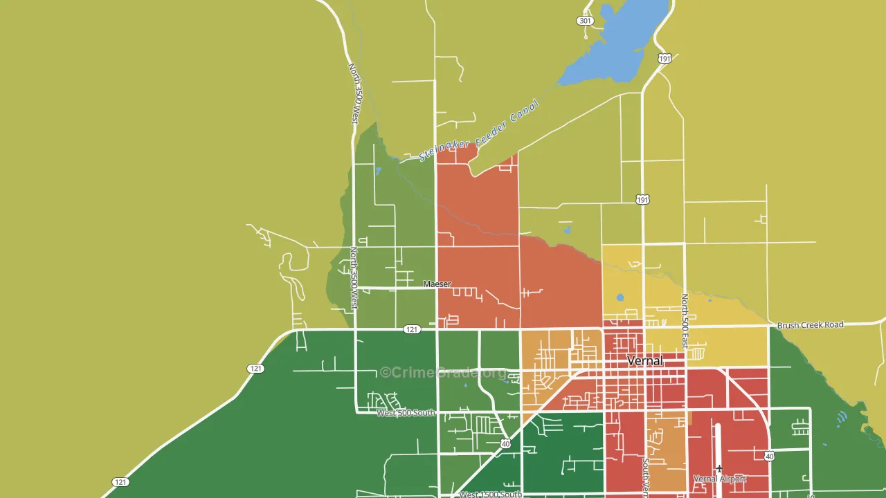 Maeser, UT Map of Assault Rates