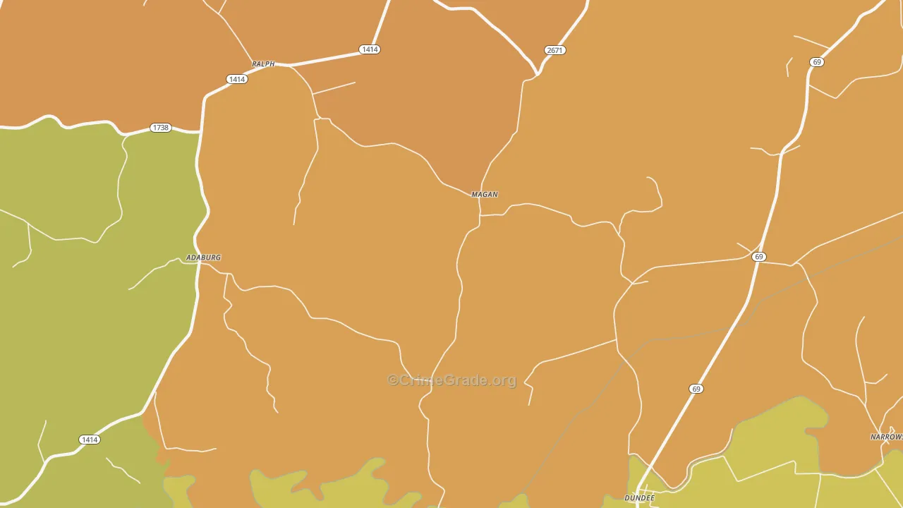 Magan, KY Map of Assault Rates