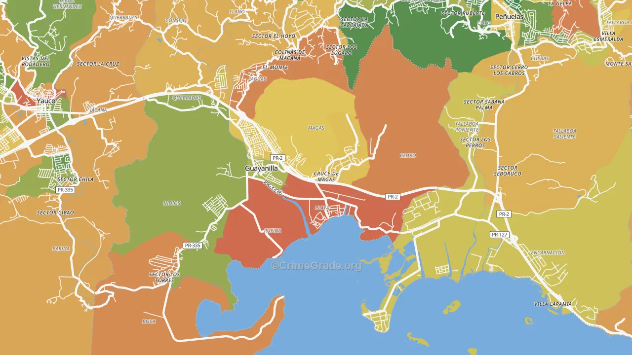 Magas Arriba, PR Map of Assault Rates