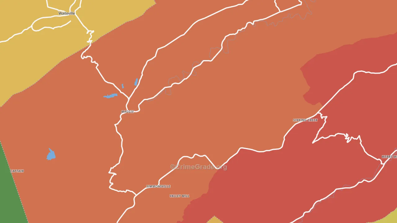Maggie, VA Map of Assault Rates