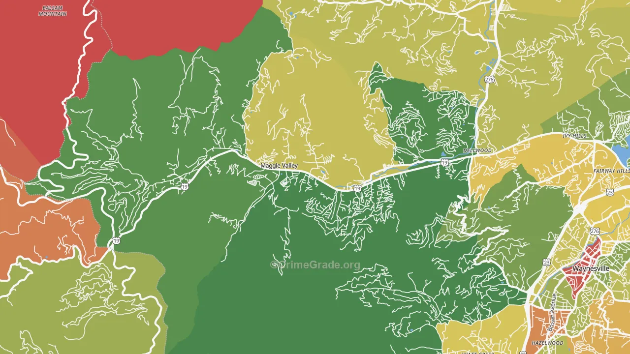 Maggie Valley, NC Map of Assault Rates