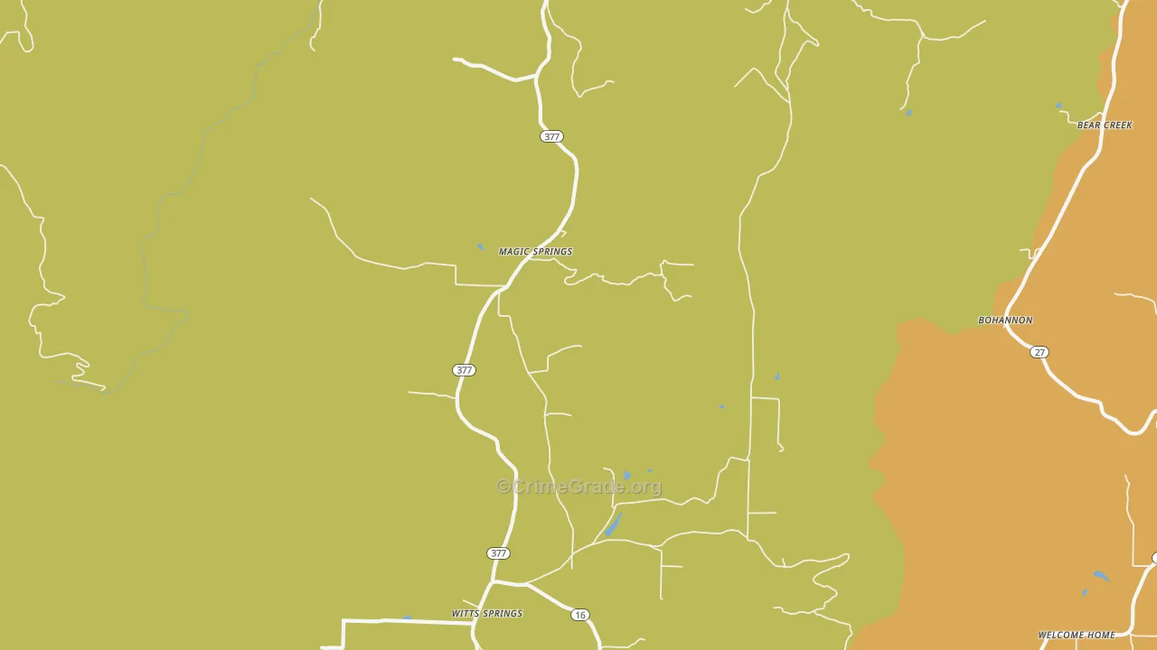 Magic Springs, AR Map of Assault Rates