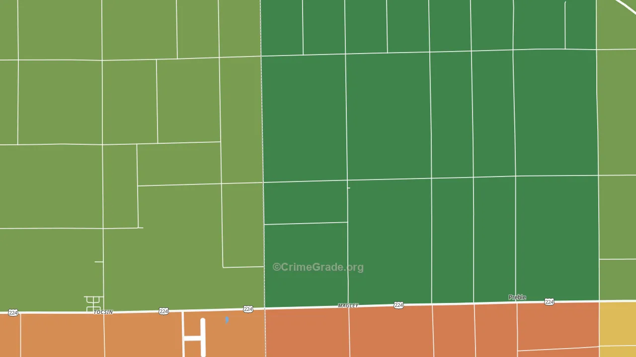 Magley, IN Map of Assault Rates