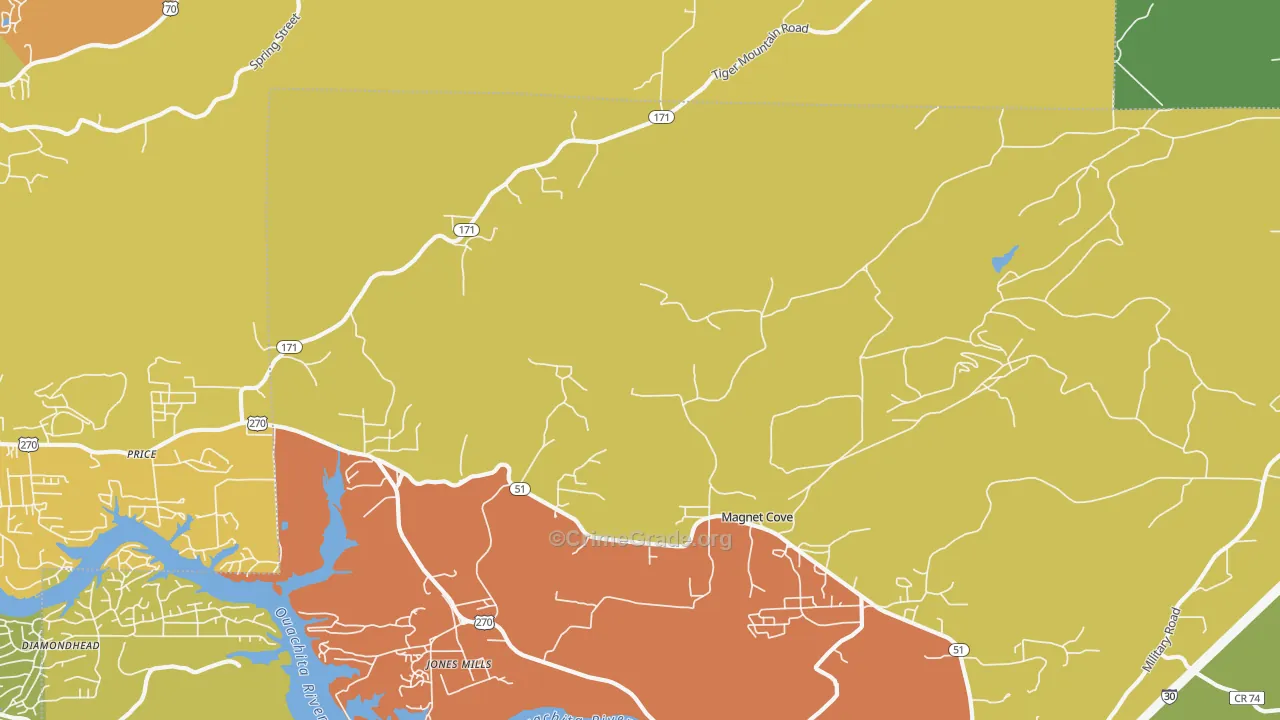 Magnet Cove, AR Map of Assault Rates
