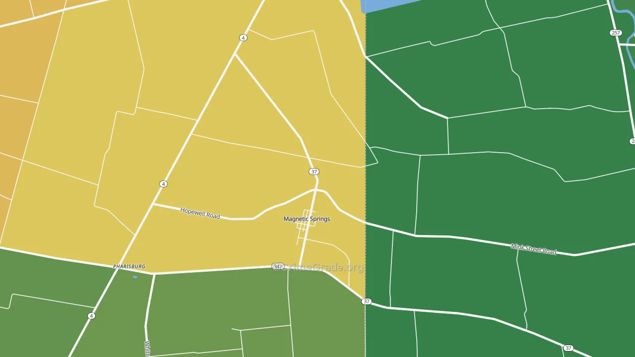 Magnetic Springs, OH Map of Assault Rates