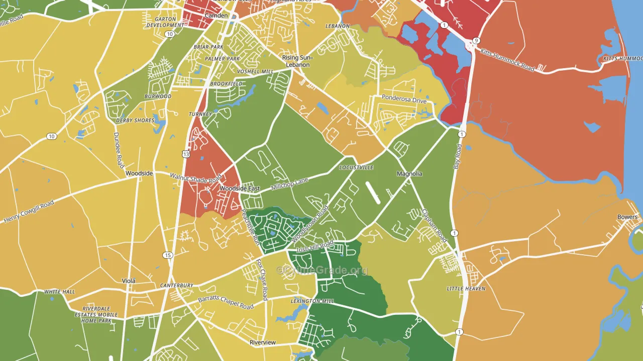 Magnolia, DE Map of Assault Rates